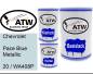 Preview: Chevrolet, Pace Blue Metallic, 20 / WA408P: 500ml Lackdose + 500ml Klarlack + 250ml Härter - Set, von ATW Autoteile West.
